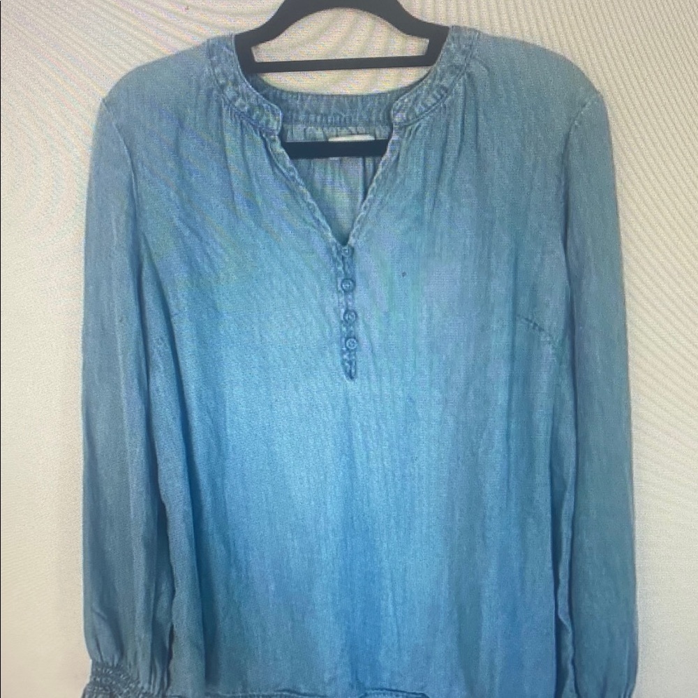 Women's Blue Long Sleeve Top